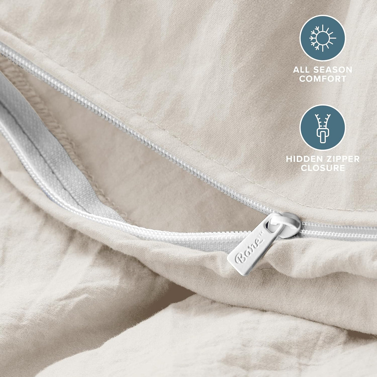 Microfiber Duvet Cover Set - Ultra Soft Washed Microfiber - Twin/Twin Extra Long - Linen-Like Look - Easy Care - Breathable Fabric - Our Softest Duvet Cover Set (Twin/Twin XL, Fog)