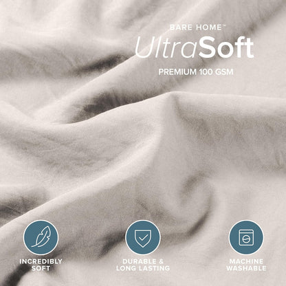 Microfiber Duvet Cover Set - Ultra Soft Washed Microfiber - Twin/Twin Extra Long - Linen-Like Look - Easy Care - Breathable Fabric - Our Softest Duvet Cover Set (Twin/Twin XL, Fog)